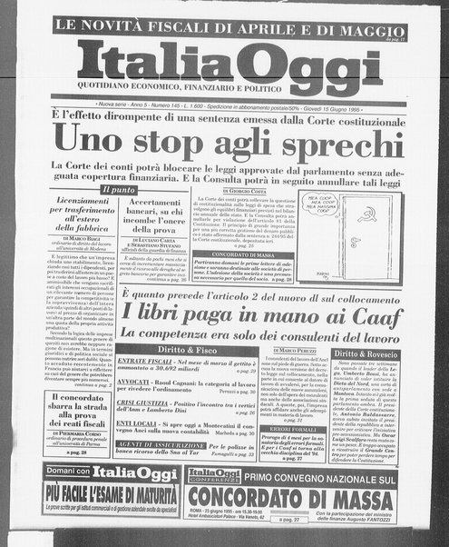 Italia oggi : quotidiano di economia finanza e politica